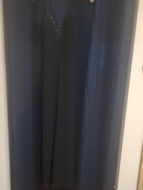 Rimini Black Maxi Slip Dress with Sequin V-Neck